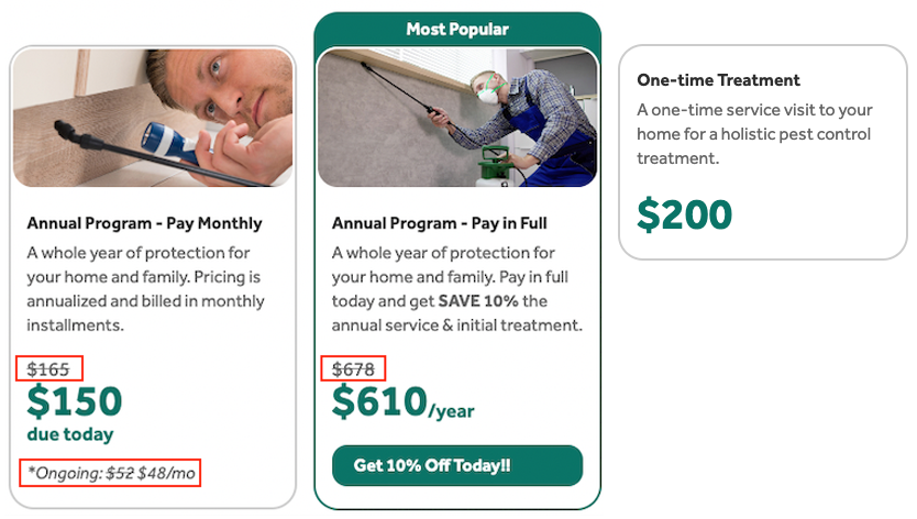 Click to Buy pricing options that show discounted rates above the MSRP rates.